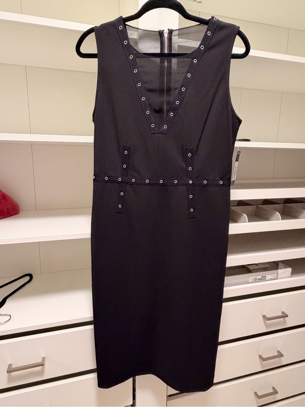Sleeveless Black Eyelet-Trim Rachel Roy Dress NWT